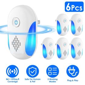6 Pack Ultrasonic Pest Repeller, Operation Pest Wide Coverage Dual-Frequency Pest Control For Home Apartment Hotel Office Kitchen (Option: Defaulttitle)